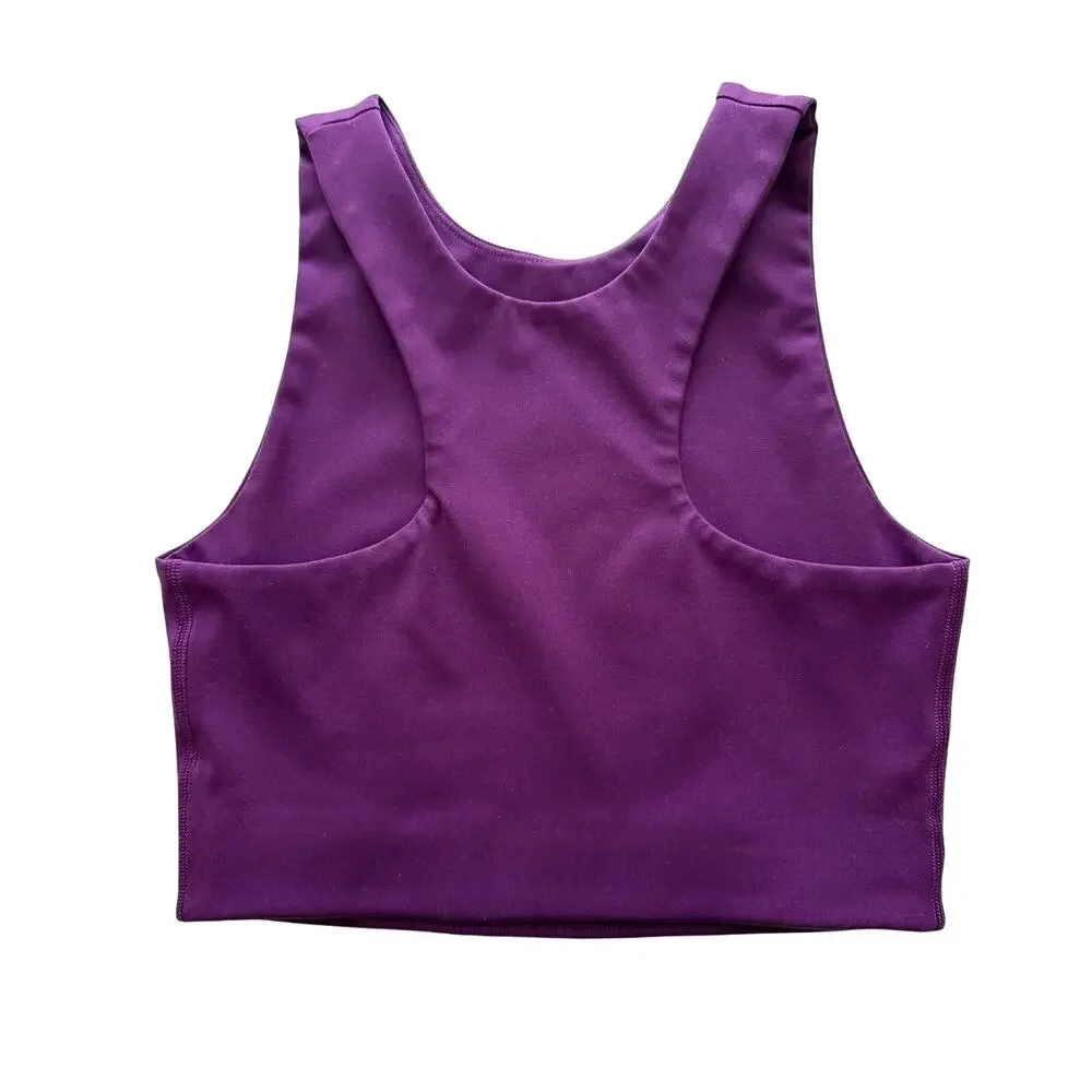 Girlfriend Collective Dylan Tank Bra in Burgundy Purple Size XS X-Small
